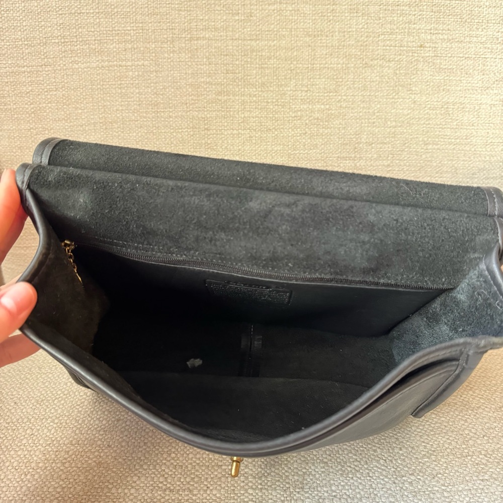Vintage Coach Willis Bag Black Leather Crossbody Top Handle 9927 - Picture 7 of 9